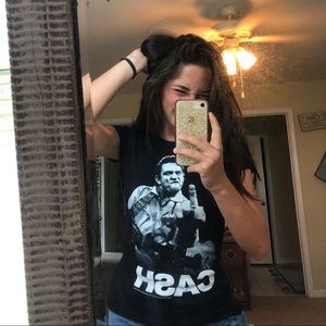 black johnny cash band shirt